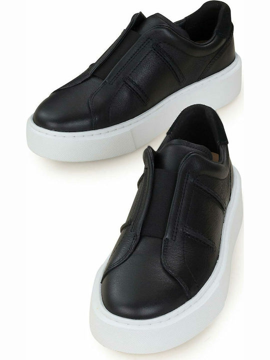 Hero Lite Lace Ανατομικά Γυναικεία Slip-On Δερμάτινα Μαύρα