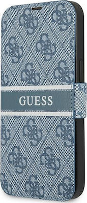 Guess 4G Stripe Synthetic Leather Book Blue (iPhone 13 mini)