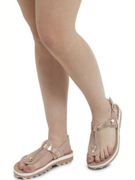 Marlena Leather Women's Flat Sandals Anatomic Rose Gold
