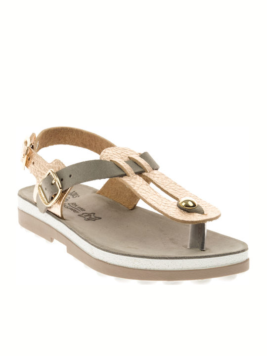 Marlena Leather Women's Flat Sandals Anatomic Rose Gold