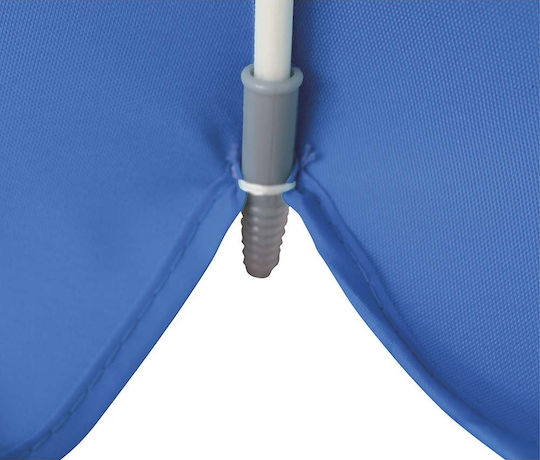 Escape Folding Aluminum Beach Umbrella Diameter 2m with UV Protection and Air Duct Silver Blue