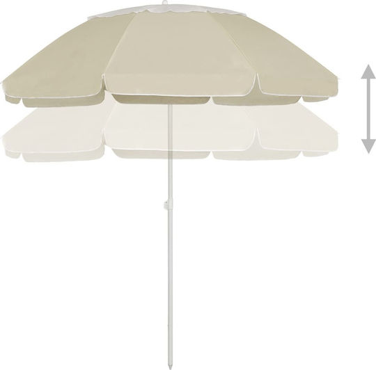 vidaXL Folding Beach Umbrella Diameter 3m with UV Protection Yellow