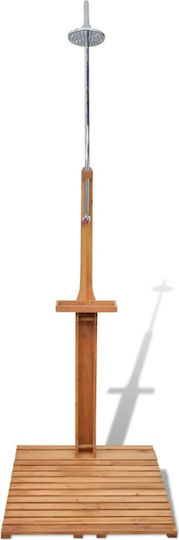 vidaXL Pool Shower Made of Natural Wood 75x75cm Brown