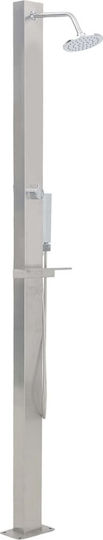 vidaXL Pool Shower 210x10x6.5cm Silver