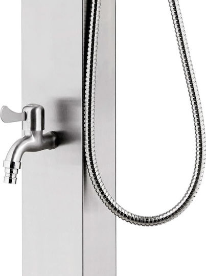 vidaXL Pool Shower Made of PVC with Height 220cm Silver