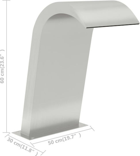 vidaXL Pool Waterfall made of Stainless Steel 60x50x30cm Silver
