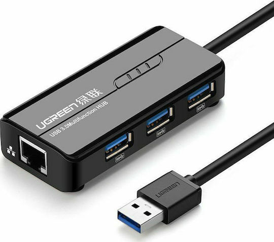 Ugreen 3-Port USB 3.0 Hub with USB-A / Ethernet Connection