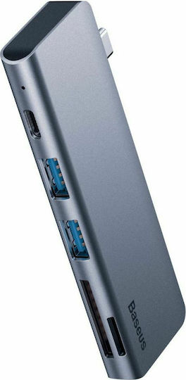 Baseus Harmonica Hub 3 Θυρών USB 3.0 με σύνδεση USB-C Γκρι