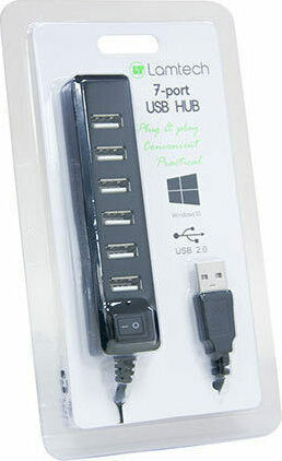 Lamtech USB-Hub 7 Anschlüsse USB 2.0 mit USB-A Anschluss