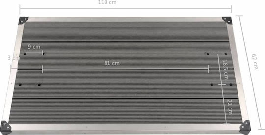 vidaXL Ντουζιέρα Πισίνας με Μήκος 110εκ. Γκρι
