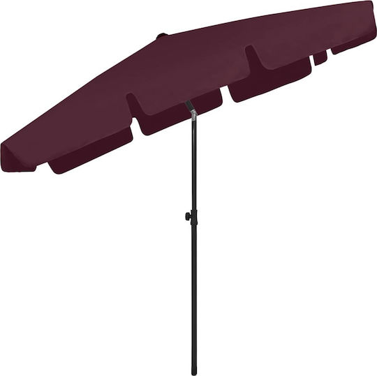 vidaXL Folding Beach Umbrella Diameter 2m with UV Protection Red