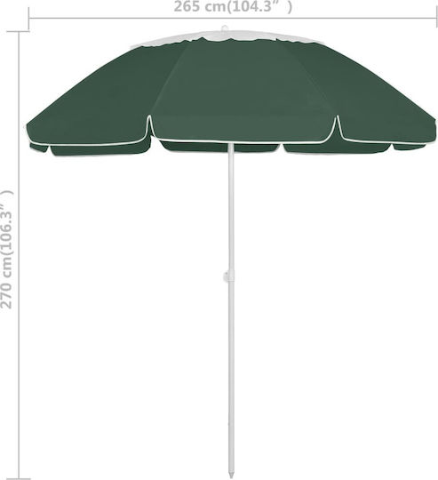 vidaXL Beach Umbrella Diameter 3m Green