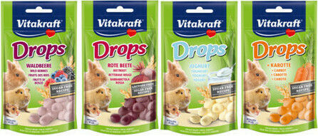 Vitakraft Drops Wildberry Treat with Fruits for Guinea Pig, Rabbit, Squirrel and Hamster 75gr