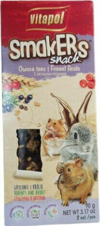 Vitapol Smakers Treat with Forest Fruits for Rabbit and Hamster 90gr