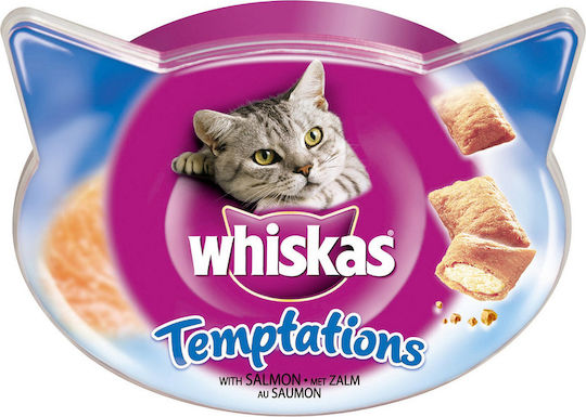Whiskas Temptations Λιχουδιές με Σολομό Σολομός για Ενήλικες Γάτες 60gr