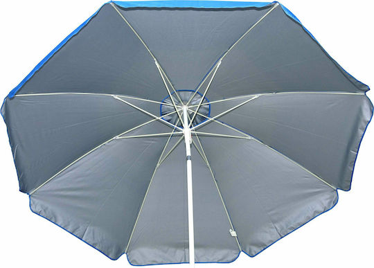 Campus Folding Beach Umbrella Diameter 2m with UV Protection and Air Duct Blue
