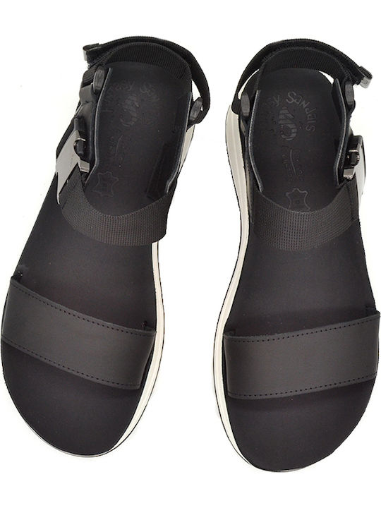Anatomic Women's Leather Ankle Strap Platforms Black