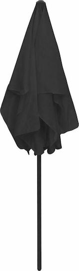 vidaXL Folding Beach Umbrella Diameter 1.8m with UV Protection Black