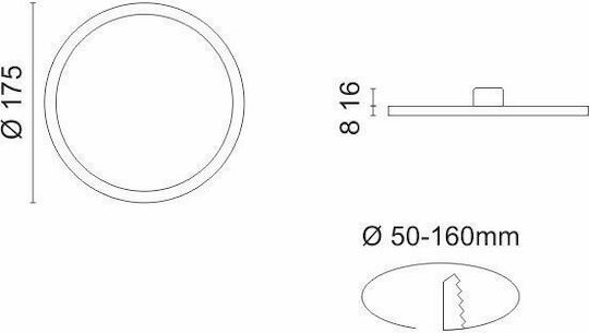 Spot Light Кръгъл Вграден LED Панел 15W със Студено Бяла Светлина 6000K 17.5см