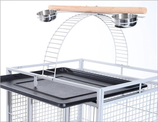 Pawhut Metallic Bird Cage Rolling Bird Cage 86x80x160cm 86x80x160cm
