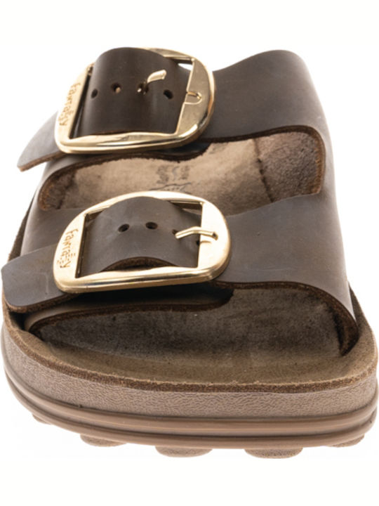 Despoina Leather Women's Flat Sandals Anatomic Taupe Brush