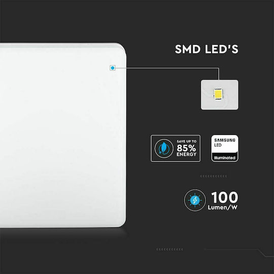 V-TAC Τετράγωνο Εξωτερικό LED Panel 15W με Ψυχρό Λευκό Φως 6500K 20x20εκ.