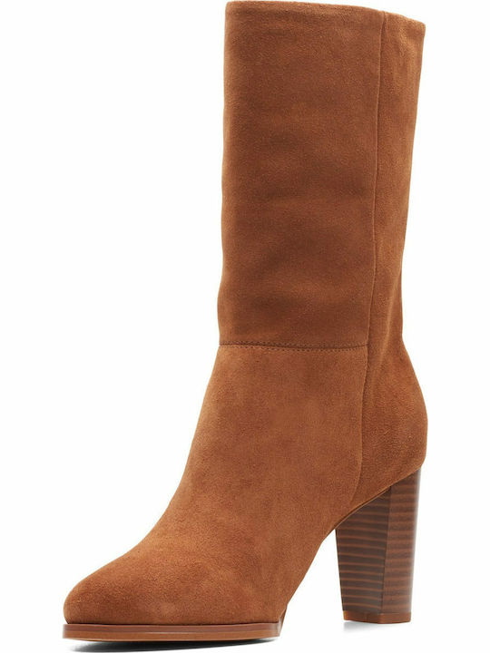 Anatomic Suede High Heel Women's Boots Karamo Tan