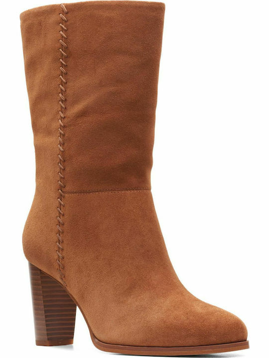 Anatomic Suede High Heel Women's Boots Karamo Tan