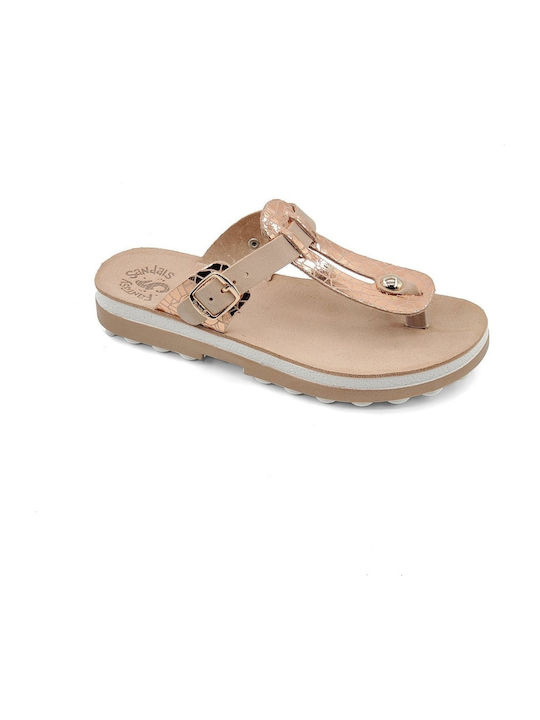 Mirabella Leather Women's Flat Sandals Anatomic Rosegold
