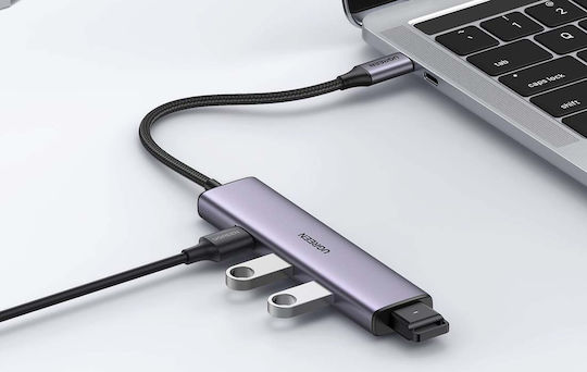 Ugreen CM473 USB Hub 4 USB 3.2 Ports with USB-A Connection Gray