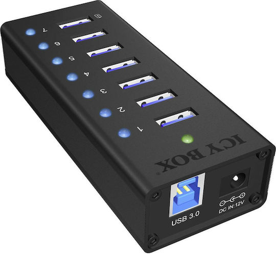 Icy Box Hub 7 Θυρών USB 3.0 με σύνδεση USB-A