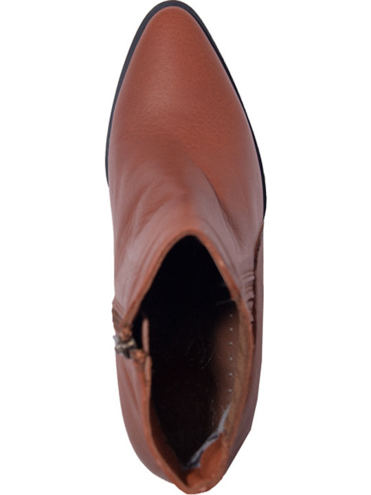 22203 Ghete Dama Din Piele Ankle Boots Culoare Full Face Tabac maro