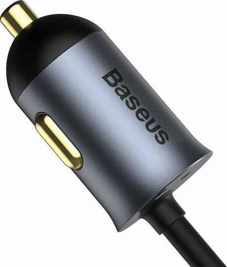 Baseus Share Together Φορτιστής Αυτοκινήτου 120W Γρήγορης Φόρτισης με Θύρες: 2xUSB 2xType-C Γκρι Χρώμα