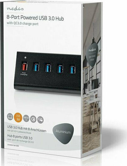 Nedis Hub 8 Θυρών USB 3.0 με σύνδεση USB-A