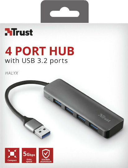 Trust Halyx Hub 4 Θυρών USB 3.0 με σύνδεση USB-A