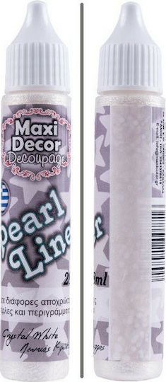 Maxi Decor Στυλό Glitter Λευκό 28ml