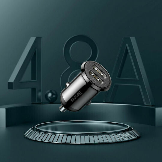 Baseus Grain Pro Car Charger 4.8A with Ports: 2xUSB Black Color