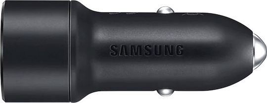 Samsung Dual Car Charger 15w Combo Cable Φορτιστής Αυτοκινήτου 15W 2A Γρήγορης Φόρτισης με Θύρες: 2xUSB Μαύρο Χρώμα