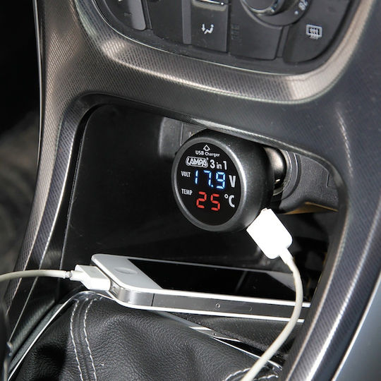 Lampa Smart-Plug Ψηφιακό Όργανο Βολτόμετρο Αυτοκινήτου για τοποθέτηση στον Αναπτήρα