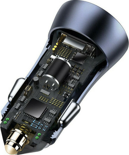 Baseus Auto-Ladegerät 40W 3A Schnellladung mit Anschlüssen: 2xUSB Gray Farbe
