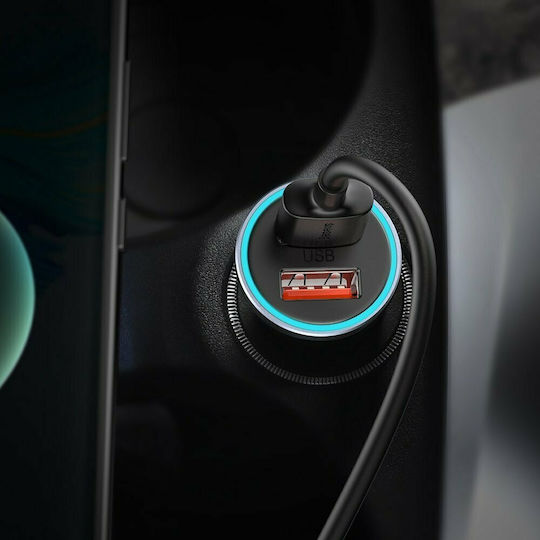 Baseus Auto-Ladegerät 40W 3A Schnellladung mit Anschlüssen: 2xUSB Gray Farbe