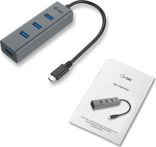 i-tec Hub 4 Porturi USB 3.1 cu Conectare USB-C Gri