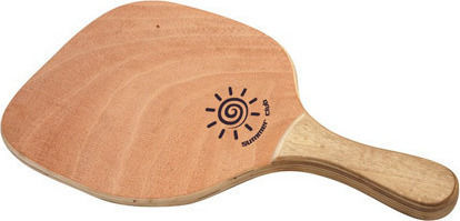Summer Club Plywood Σετ Ρακέτες Παραλίας Μπεζ 450gr με Μπεζ Ίσια Λαβή