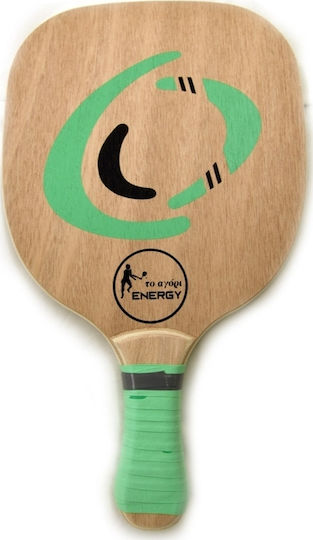 "to agori" Energy Beach Racket Beige 420gr With Straight Green Handle