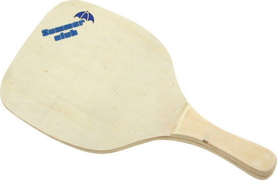 Summer Club Plywood Σετ Ρακέτες Παραλίας Μπεζ 450gr με Μπεζ Ίσια Λαβή