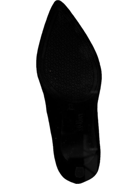 Suede Pointed Toe Stiletto Black High Heels