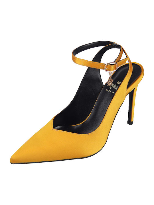 Pantofi cu toc cu Toc Stiletto & Curea Galbene