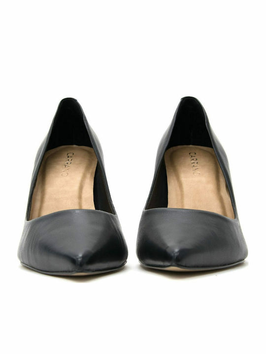 Leder Pumps mit Stiletto-Absatz Schwarz