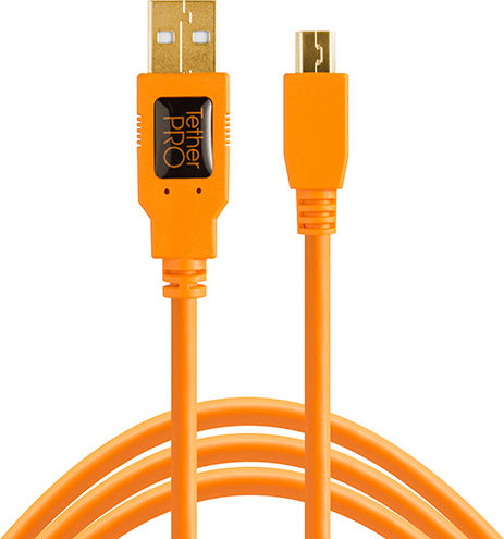 Tether Tools USB 2.0 Kabel USB-A-Stecker - Mini-USB-B-Stecker Orange 4.6m CU5451