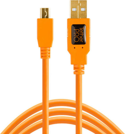 Tether Tools USB 2.0 Kabel USB-A-Stecker - Mini-USB-B-Stecker Orange 4.6m CU5451